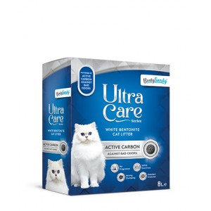 αμμος μπετονιτη για γατες - BENTYSANDY Ultra care actice carbon 8lt